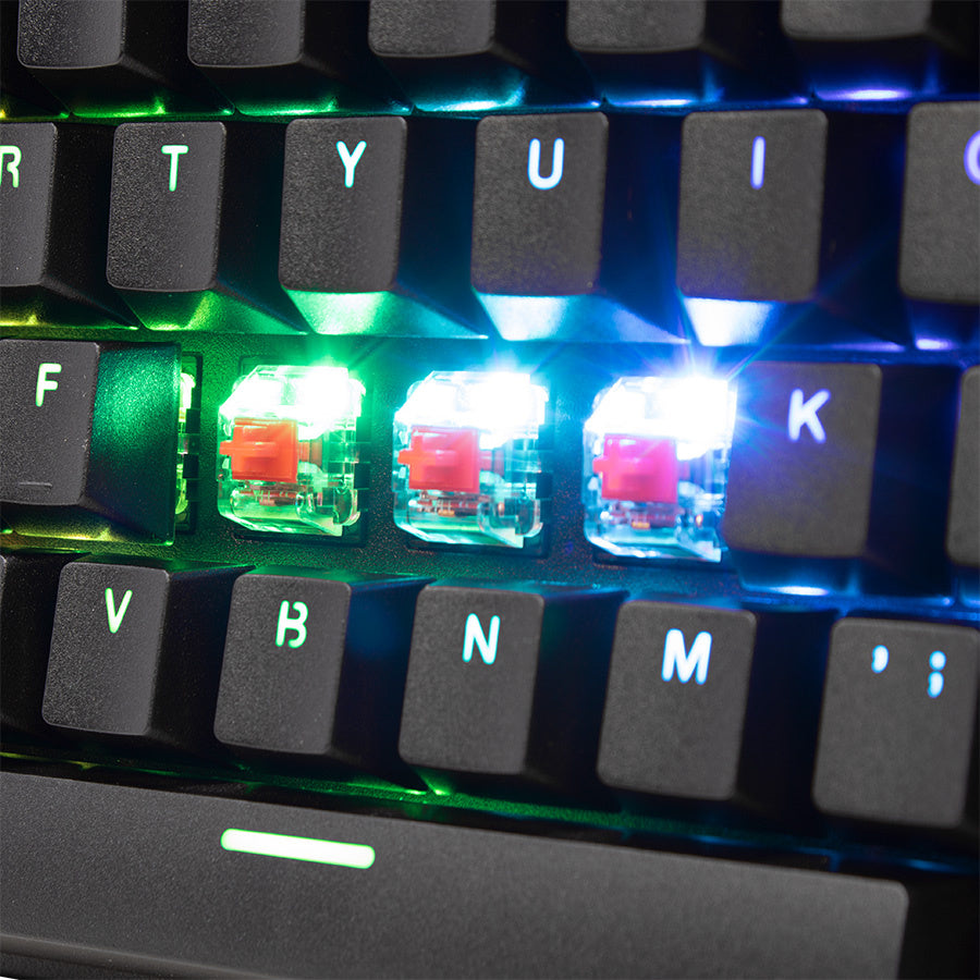 Teclado Mecanico Ocelot Gaming Ok-tkl2 / Switch Rojo / Full Rgb / 88 Teclas / Anthigosting / Usb / Color Negro