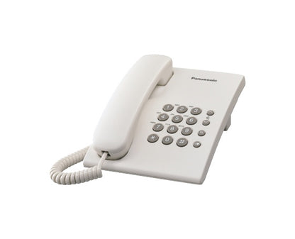 Telefono Panasonic Kx-ts500mew Alambrico Basico Unilinea Sin Memorias Control De Volumen 4 Niveles Remarcacion Ultimo Numero Blanco
