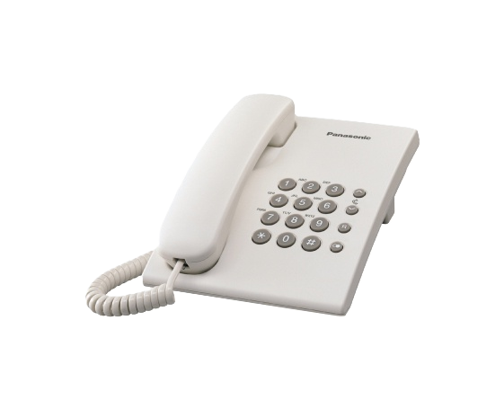 Telefono Panasonic Kx-ts500mew Alambrico Basico Unilinea Sin Memorias Control De Volumen 4 Niveles Remarcacion Ultimo Numero Blanco