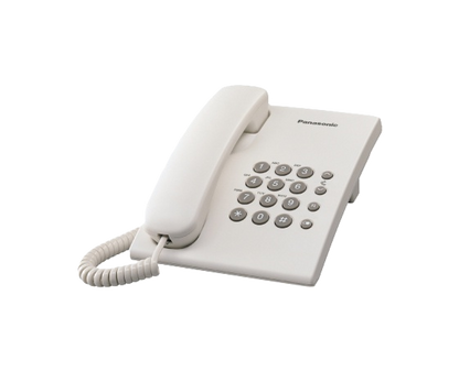 Telefono Panasonic Kx-ts500mew Alambrico Basico Unilinea Sin Memorias Control De Volumen 4 Niveles Remarcacion Ultimo Numero Blanco