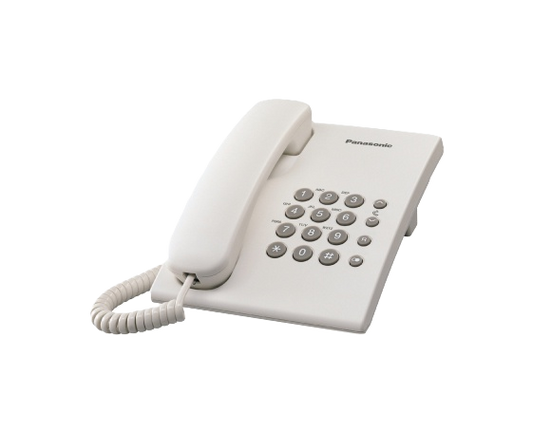 Telefono Panasonic Kx-ts500mew Alambrico Basico Unilinea Sin Memorias Control De Volumen 4 Niveles Remarcacion Ultimo Numero Blanco