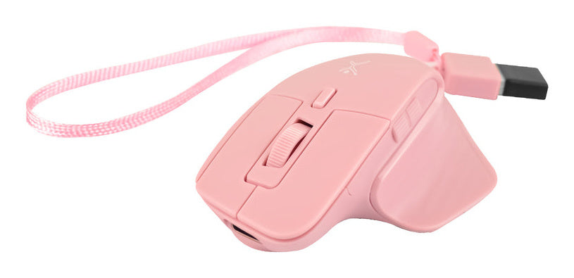 Mini Mouse Recargable Silencioso, Conexion Dual 2.4ghz+bluetooth Receptor Usb/usb-c Rosa Perfect Choice