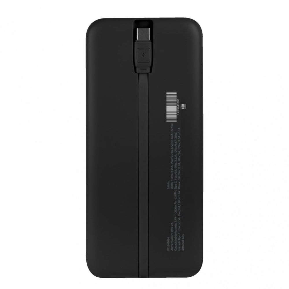 Power Bank 10,000 Mah Carga Rapida 22.5w Con Cable Usb-c Integrado, Bolt Negro Perfect Choice