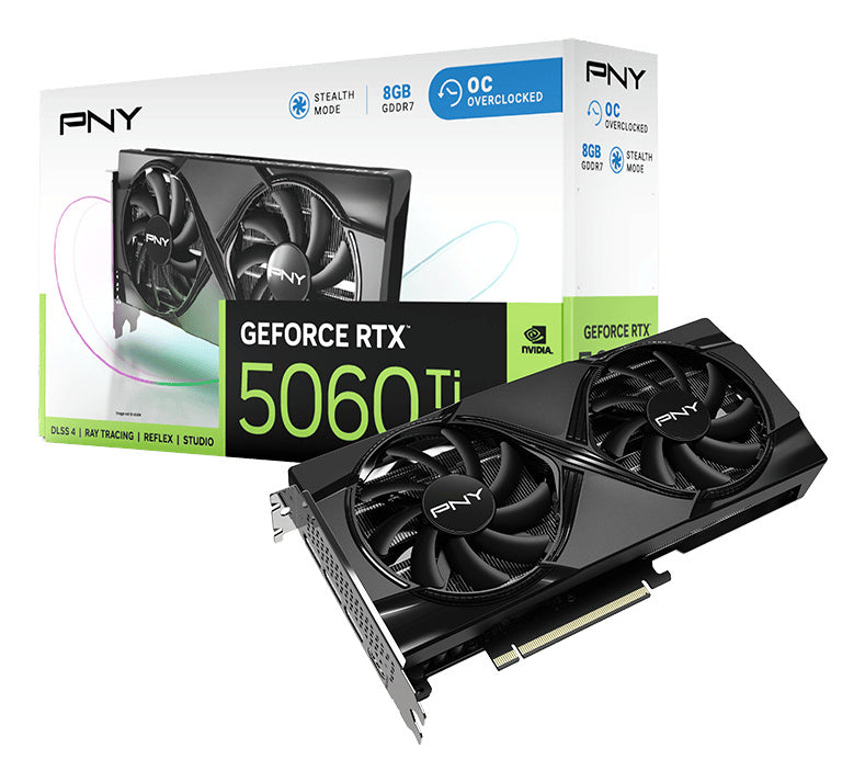 Tarjeta De Video Pny Geforce Rtx 5060 Ti Dual Fan Oc / 8gb Gddr7 /pcie 5.0/ Gama Media / Gamer