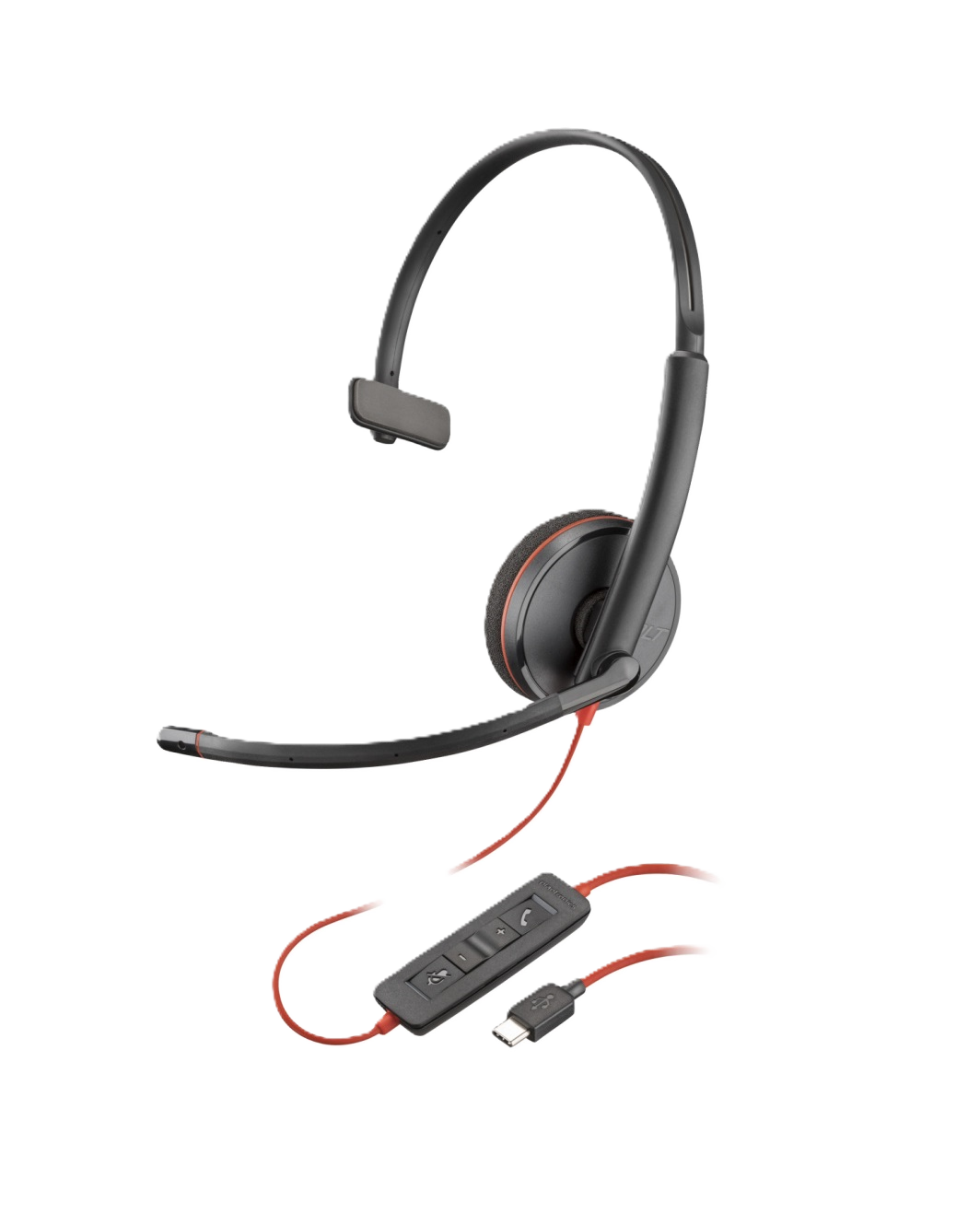 Diadema Hp Poly 8x214a6 Blackwire C3210/ Alambrica Monoaural Usb-a Usb-c Reduccion De Ruido Con Microfono Control En El Cable Color Negro Con Naranja