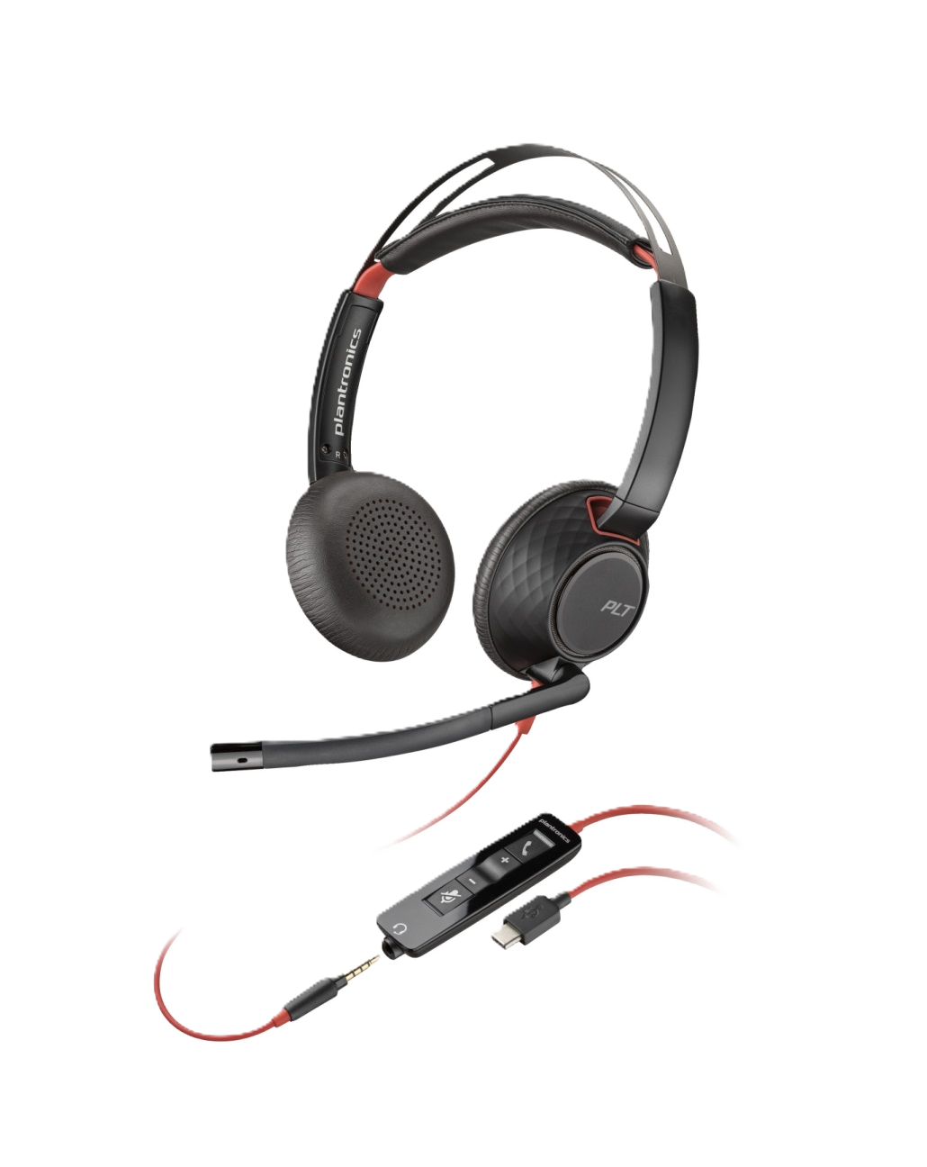 Diadema Hp Poly 8x231aa Blackwire C5220/ Alambrica Binaural Usb-a Usb-c 3,5mm Microfono Cancelacion De Ruido Almohadillas De Vinipiel Control De Llamadas Color Negro Con Naranja