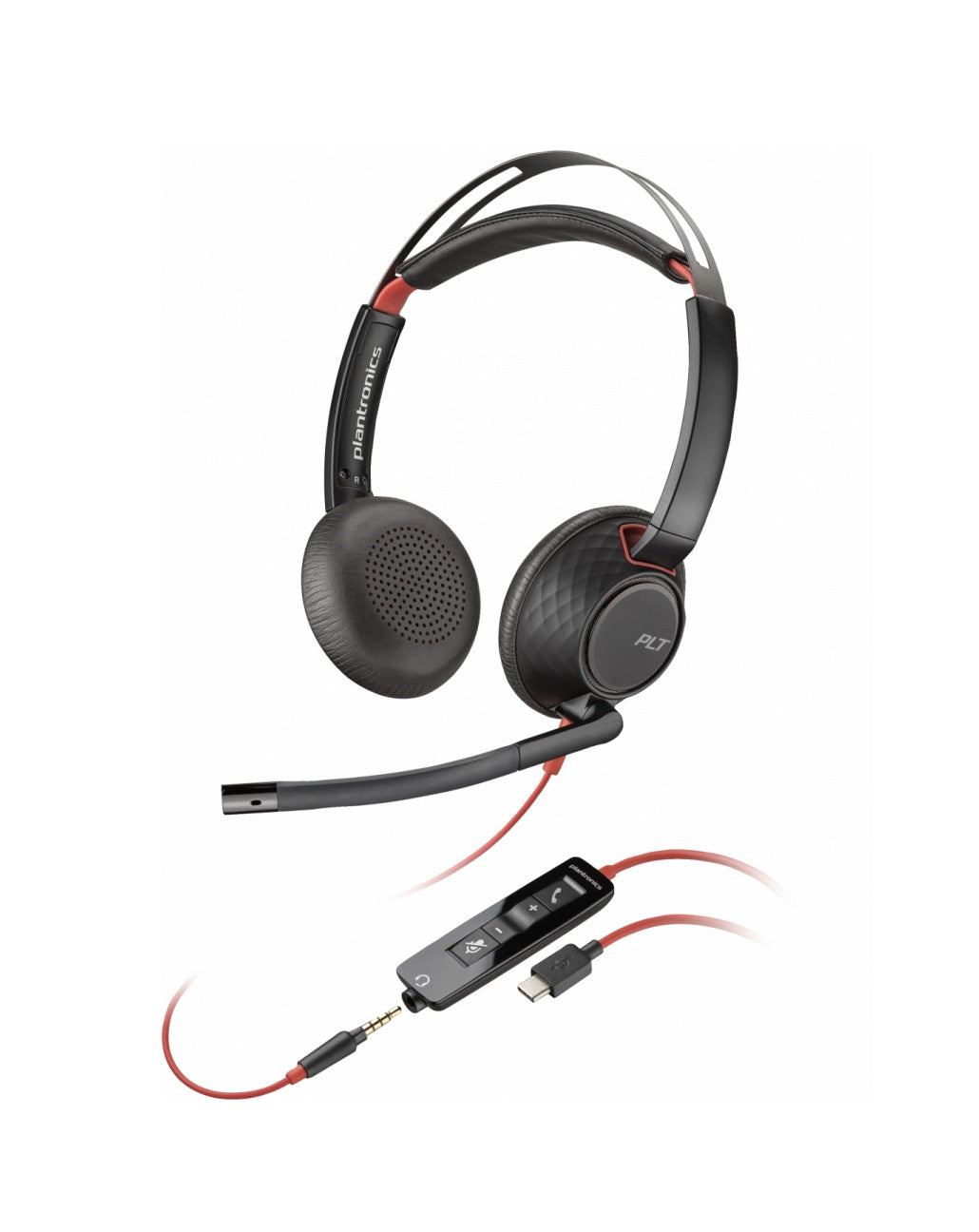 Diadema Hp Poly 8x231aa Blackwire C5220/ Alambrica Binaural Usb-a Usb-c 3,5mm Microfono Cancelacion De Ruido Almohadillas De Vinipiel Control De Llamadas Color Negro Con Naranja