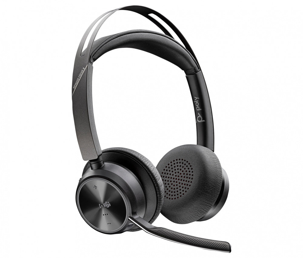 Diadema Hp Poly 9t9j6aaac3 Voyager Focus 2 Uc/ Version Microsoft Teams Bluetooth Dongle Usb-a Conexion De Hasta 2 Dispositivos Estereo Hasta 19 H De Convers Alcance Hasta 50 M Con Base De Carga