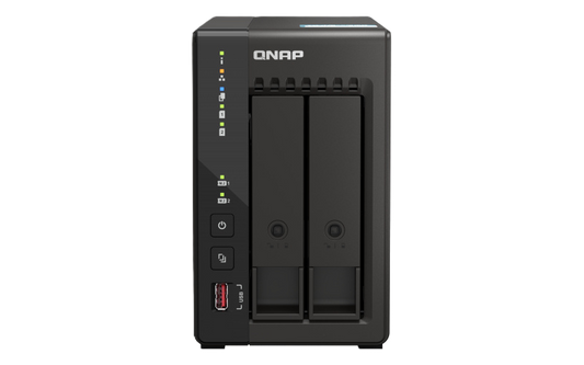 Nas Qnap Ts-253e-8g / 2 Bahias / Torre / Intel Celeron 4nucleos 2.6ghz / 8gb Ram Ddr4 / Lan 2,5gbe2 / Wake On Lan / Hdmi2 / Usb 3.22 / Usb 2.0 2 / Soporta M.2 22802 / No Incluye Discos