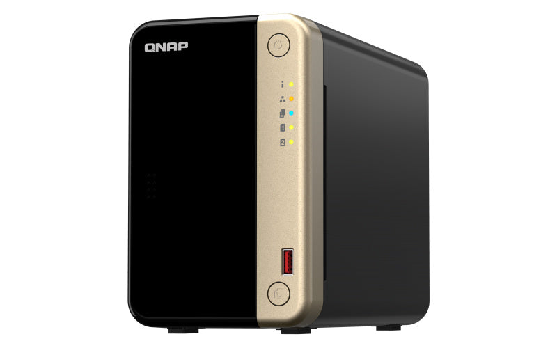 Nas Qnap Ts-264-8g /2 Bahias Nucleo Cuadruple Hasta 2.9 Ghz, 8 Gb En Ram, /2 Lan 2,5 Gbe/usb 3.2 X2/sata/hot-swap/ Sin Discos/ Hdmi 2.0/ Hasta 40 Tb/ Celeron N5095