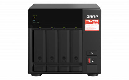 Nas Qnap Ts-473a-8g/ 4 Bahias Nucleo Cuadruple Hasta 2.7 Ghz Amd Ryzen 8gb Ddr4 So-dimm/2 Pto 2,5 Gbe / 1 Pto 10gbe/ Usb 3.2x3/ Hotswap/sata/hasta 72tb/ No Incluye Discos