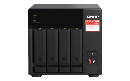 Nas Qnap Ts-473a-8g/ 4 Bahias Nucleo Cuadruple Hasta 2.7 Ghz Amd Ryzen 8gb Ddr4 So-dimm/2 Pto 2,5 Gbe / 1 Pto 10gbe/ Usb 3.2x3/ Hotswap/sata/hasta 72tb/ No Incluye Discos