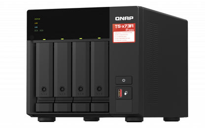 Nas Qnap Ts-473a-8g/ 4 Bahias Nucleo Cuadruple Hasta 2.7 Ghz Amd Ryzen 8gb Ddr4 So-dimm/2 Pto 2,5 Gbe / 1 Pto 10gbe/ Usb 3.2x3/ Hotswap/sata/hasta 72tb/ No Incluye Discos
