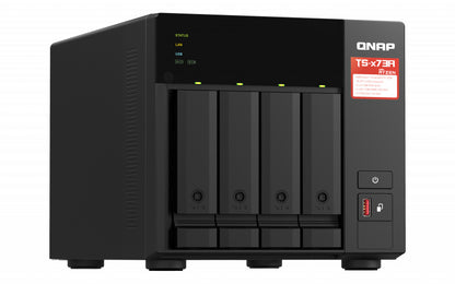 Nas Qnap Ts-473a-8g/ 4 Bahias Nucleo Cuadruple Hasta 2.7 Ghz Amd Ryzen 8gb Ddr4 So-dimm/2 Pto 2,5 Gbe / 1 Pto 10gbe/ Usb 3.2x3/ Hotswap/sata/hasta 72tb/ No Incluye Discos