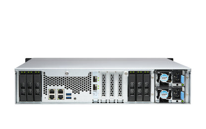 Nas Qnap Ts-h1886xu-rp-r2-d1622-32g/fuente Redundante/ 18 Bahias 12 Sata De 3,5 6 Sata De 2,5 /rack 2u/nucleo Cudruple 2.6 Ghz/32gb Ddr4 Hasta 128 Gb/4 Pto 2,5 Gbe /2 Pto Sfp 10 Gbe/ Usb 3.2