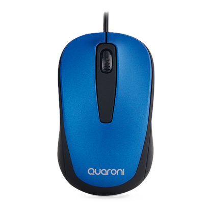 Mouse Optico Quaroni Alambrico Color Azul 1200 Dpi