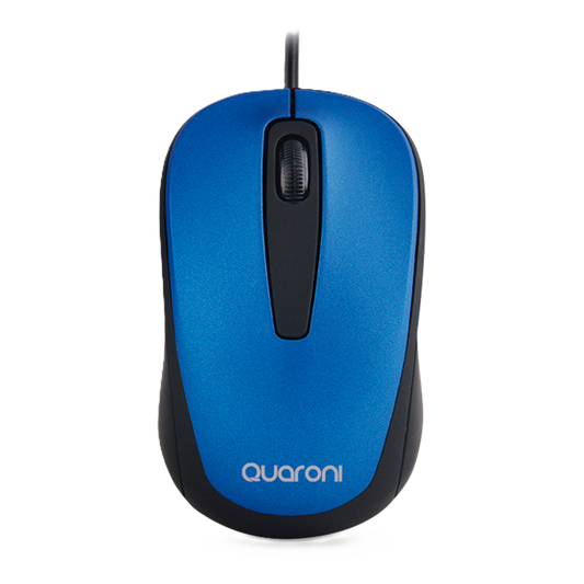 Mouse Optico Quaroni Alambrico Color Azul 1200 Dpi
