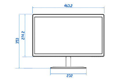Monitor Led Hd Quaroni / 19.5 Pulgadas / Resolucion Hd 1366x768 Px / Vga/hdmi / Negro