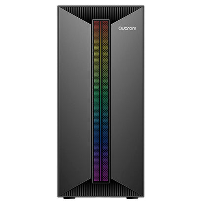 Gabinete Micro Torre Quaroni Micro Atx, Mini Itx/1usb 2.0 1usb 3.0/rgb/panel Acrilico/fuente 500 W/negro