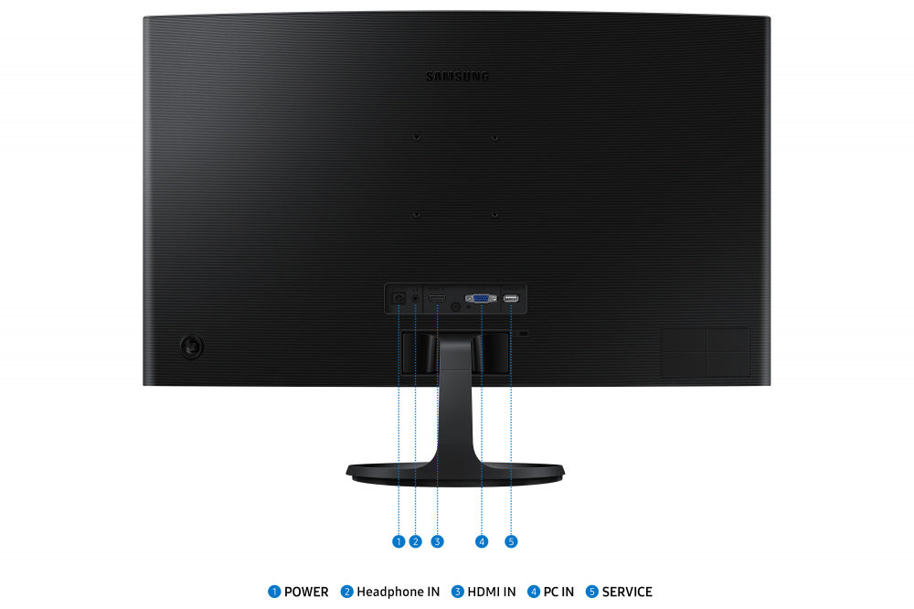 Monitor Led Samsung 27 Pulgadas Full Hd 1920x1080 Curvo, S27d360, Va, 4ms, 100 Hz, Hdmi, Vga, 1800r