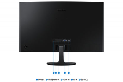 Monitor Led Samsung 27 Pulgadas Full Hd 1920x1080 Curvo, S27d360, Va, 4ms, 100 Hz, Hdmi, Vga, 1800r