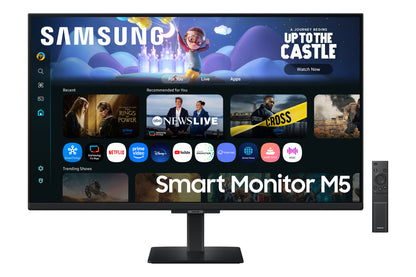 Monitor Led Samsung 27 Pulgadas /smart Monitor M5/ Fhd (1920 X 1080)/ Va/ Plano/ Hdmi /bt/ Wifi/ 60 Hz/ Negro