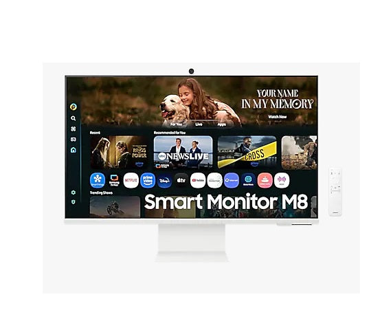 Monitor Led Samsung 32 Pulgadas /smart Monitor M8 /4k (3840 X 2160)/ Va/ Plano /hdmi / Bt / Wifi/ Usb-c/ Web Cam/ 60 Hz /blanco CÁlido