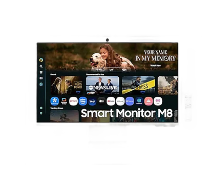 Monitor Led Samsung 32 Pulgadas /smart Monitor M8 /4k (3840 X 2160)/ Va/ Plano /hdmi / Bt / Wifi/ Usb-c/ Web Cam/ 60 Hz /blanco CÁlido