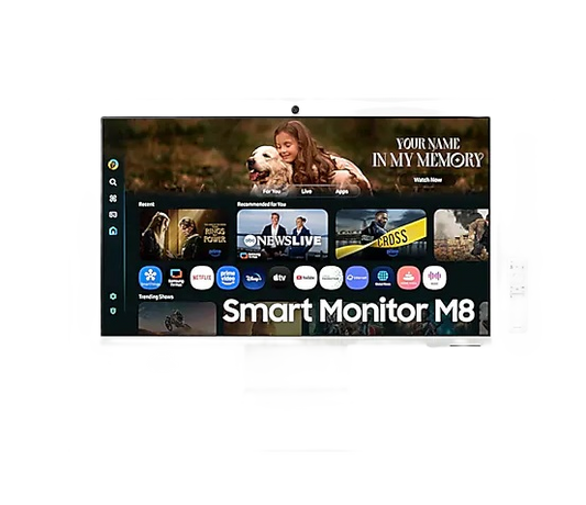 Monitor Led Samsung 32 Pulgadas /smart Monitor M8 /4k (3840 X 2160)/ Va/ Plano /hdmi / Bt / Wifi/ Usb-c/ Web Cam/ 60 Hz /blanco CÁlido