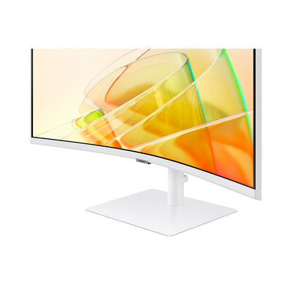 Monitor Led Samsung 34 Pulgadas,widescreen, Wqhd 3,440 X 1,440, Hdmi 1, D. Port 1, 100hz, 5ms, Blanco, Bocinas, Curvo, 1000r, Thunderbolt, Usb-c