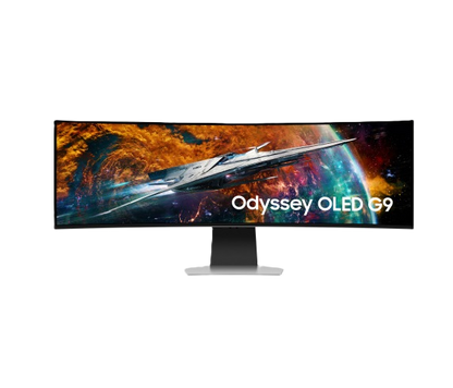 Monitor Led Samsung 49 Pulgadas, Widescreen, 5120 X1440, Odyssey Oled G9 G95sc, Color Silver, 1 Hdmi, 1 D. Port, Usb Hub, Wifi, Bluetooth, Bocinas, Gamer 240hz, 1800r, .03ms, Curvo