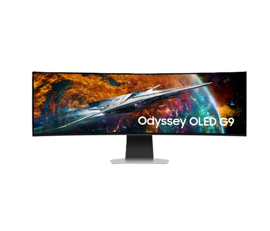 Monitor Led Samsung 49 Pulgadas, Widescreen, 5120 X1440, Odyssey Oled G9 G95sc, Color Silver, 1 Hdmi, 1 D. Port, Usb Hub, Wifi, Bluetooth, Bocinas, Gamer 240hz, 1800r, .03ms, Curvo