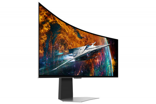 Monitor Led Samsung 49 Pulgadas, Widescreen, 5120 X1440, Odyssey Oled G9 G95sc, Color Silver, 1 Hdmi, 1 D. Port, Usb Hub, Wifi, Bluetooth, Bocinas, Gamer 240hz, 1800r, .03ms, Curvo