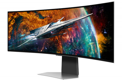 Monitor Led Samsung 49 Pulgadas, Widescreen, 5120 X1440, Odyssey Oled G9 G95sc, Color Silver, 1 Hdmi, 1 D. Port, Usb Hub, Wifi, Bluetooth, Bocinas, Gamer 240hz, 1800r, .03ms, Curvo
