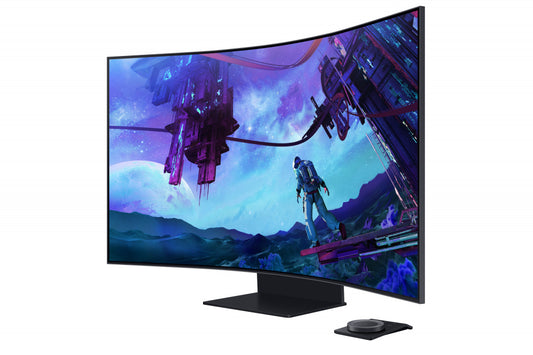 Monitor Led Samsung 55 Pulgadas, Widescreen, Gamer, Odyssey Ark,uhd 3,840 X 2,160, 4k, Negro, Pivot, 3 Hdmi, 1 D. Port, 1 Lan, 2 Usb, Curvo, 165 Hz, 1000r, 1ms, Bocinas