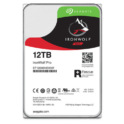 Disco Duro Interno Seagate Ironwolf Pro 12tb 3.5 Escritorio Sata3 6gb/s 256mb 7200rpm 24x7 Hot-plug Nas Sin Limite De Bahias