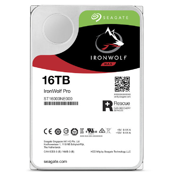 Disco Duro Interno Seagate Ironwolf Pro 16tb 3.5 Escritorio Sata3 6gb/s 256mb 7200rpm 24x7 Hot-plug Nas Sin Limite De Bahias