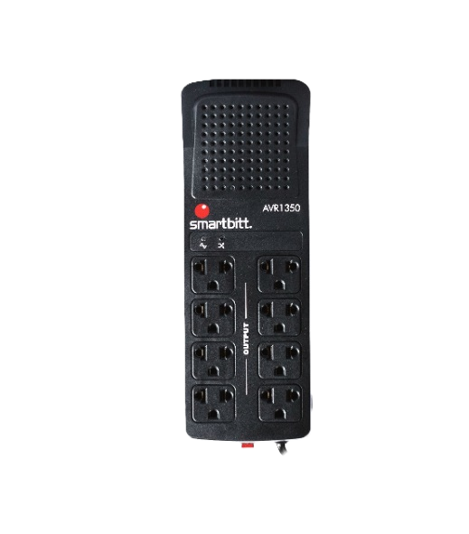 Regulador De Voltaje Smartbitt Sbavr1350 1350va / 675w 120v 8 Contactos, Proteccion De Lnea Telefonica Rj-11