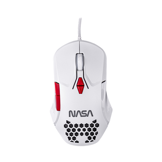 Mouse Gamer Nasa By Techzone Ns-gm04 Alambrico Led Rgb Blanco 7 Botones Hasta 6400 Dpis