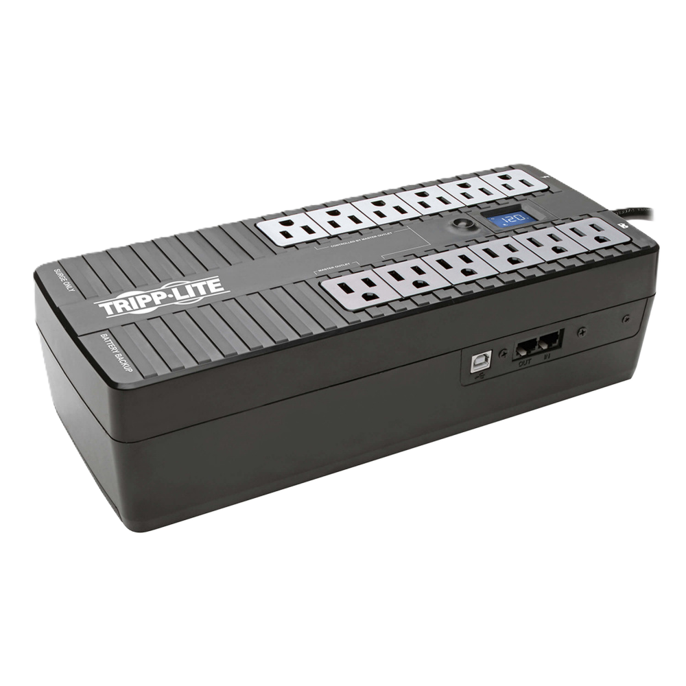 Ups Standby De 850va 425w - 12 Tomacorrientes Tripp Lite Nema 5-15r, 120v, 50hz / 60hz, Usb, Lcd, Energy Star, Instalación En Pared O Escritorio. Garantía Limitada De 3 Años.