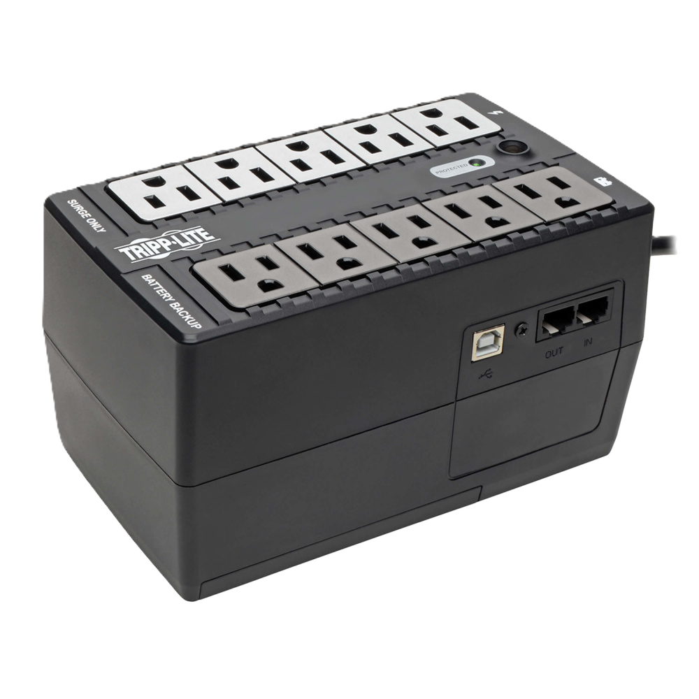 No Break Tripp Lite Nternet600u, Ups Standby De 600va 325w - 10 Tomacorrientes Nema 5-15r, 120v, 50hz / 60hz, Usb, Clavija 5-15p, Instalación En Pared O Escritorio.garantia 3 AÑos