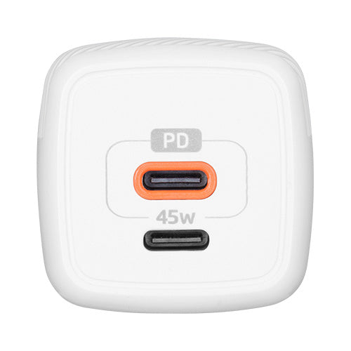Cargador Para Pared Au-402 Fast Charge 3.0 A 1 Usb C 45w Blanco