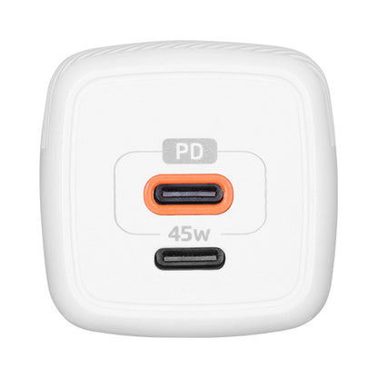 Cargador Para Pared Au-402 Fast Charge 3.0 A 1 Usb C 45w Blanco