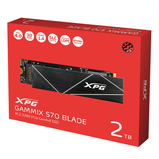 Unidad De Estado Solido Ssd Interno Xpg Gammix S70 Blade 2tb M.2 2280 Nvme Pcie Gen 4x4 Lect.7400 Escrit. 6100 Mbs 3dnand Pc Laptop Minipc Con Disipador Gamer (agammixs70b-2t-cs)