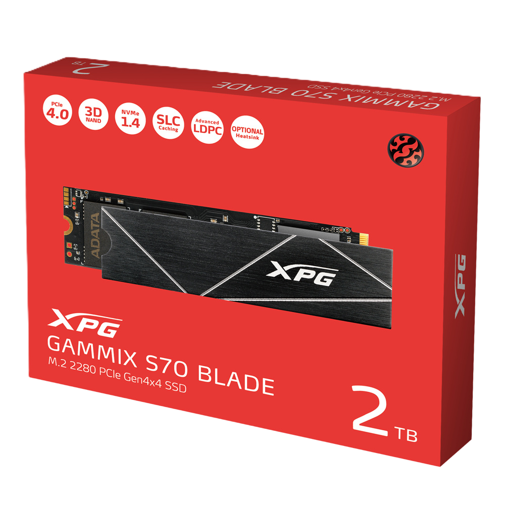 Unidad De Estado Solido Ssd Interno Xpg Gammix S70 Blade 2tb M.2 2280 Nvme Pcie Gen 4x4 Lect.7400 Escrit. 6100 Mbs 3dnand Pc Laptop Minipc Con Disipador Gamer (agammixs70b-2t-cs)