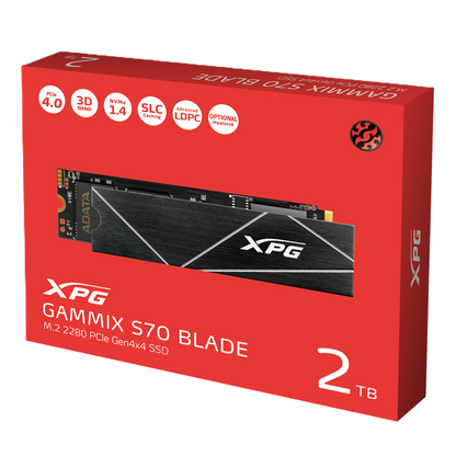 Unidad De Estado Solido Ssd Interno Xpg Gammix S70 Blade 2tb M.2 2280 Nvme Pcie Gen 4x4 Lect.7400 Escrit. 6100 Mbs 3dnand Pc Laptop Minipc Con Disipador Gamer (agammixs70b-2t-cs)