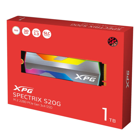Unidad De Estado Solido Ssd Interno Xpg Spectrix 500gb S20g M.2 2280 Nvme Pcie Gen 3x4 Lect.2500 Escrit. 1800 Mbs 3dnand Pc Minipc Con Disipador Gamer Rgb (aspectrixs20g-500g-c)