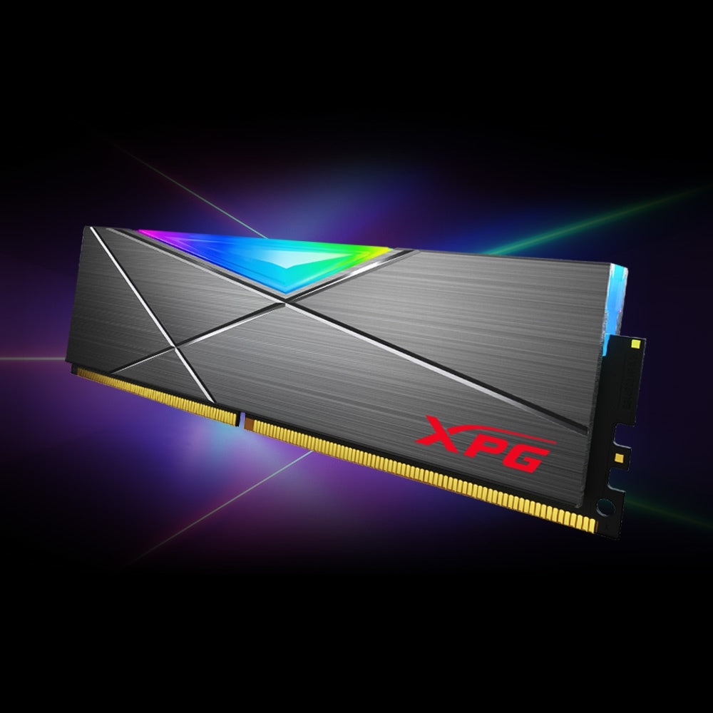 Memoria Xpg Spectrix D50 Udimm Ddr4 16gb Pc4-25600 3200mhz Cl16 1.35v Rgb Con Disipador Pc/gamer Color Gris (ax4u320016g16a-st50)