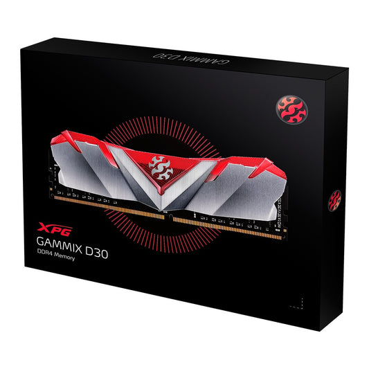 Memoria Xpg Gammix D30 Udimm Ddr4 8gb Pc4-25600 3200mhz Cl16 1.2v Con Disipador Pc/gamer Color Rojo ( Ax4u32008g16a-sr30)