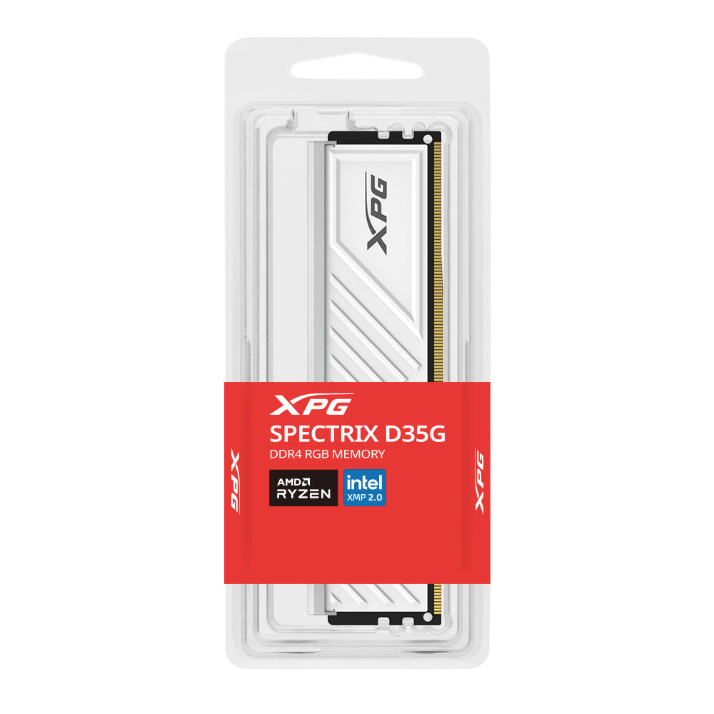 Memoria Xpg Spectrix D35g Udimm Ddr4 8gb Pc4-25600 3200mhz Cl16 288pin 1.35v Rgb Con Disipador Color Blanco